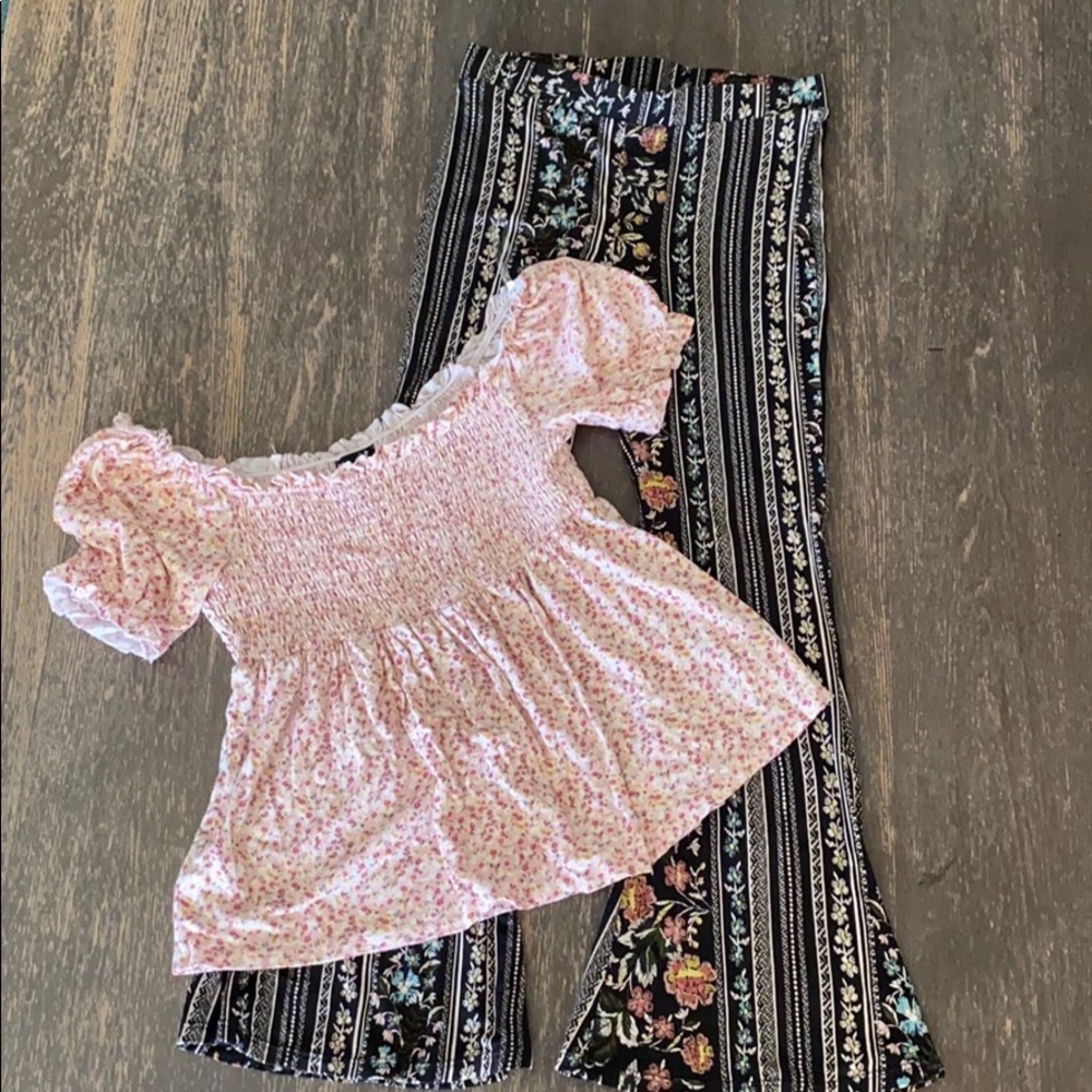 Bundle girls bell bottoms & top